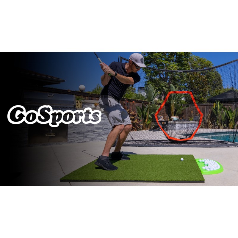 GoSports 골프 타격 매트 실내/실외 연습용 인조 잔디 매트에는 고무 티 3개(표준, PRO 또는 엘리트)가 포함되어 있습니다.