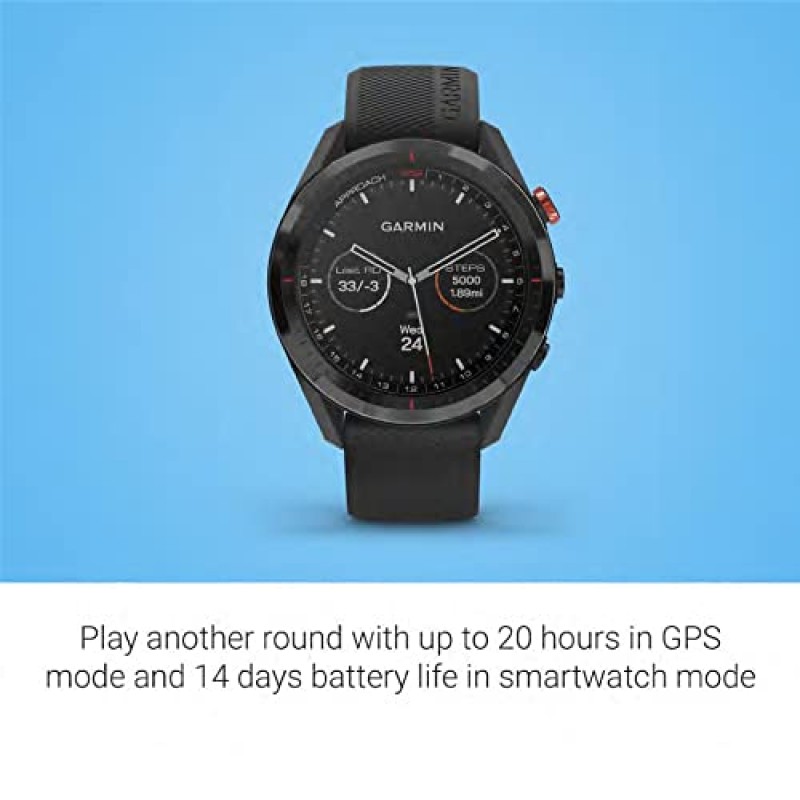 Garmin Approach S62, 프리미엄 골프 GPS 시계, 가상 캐디 내장