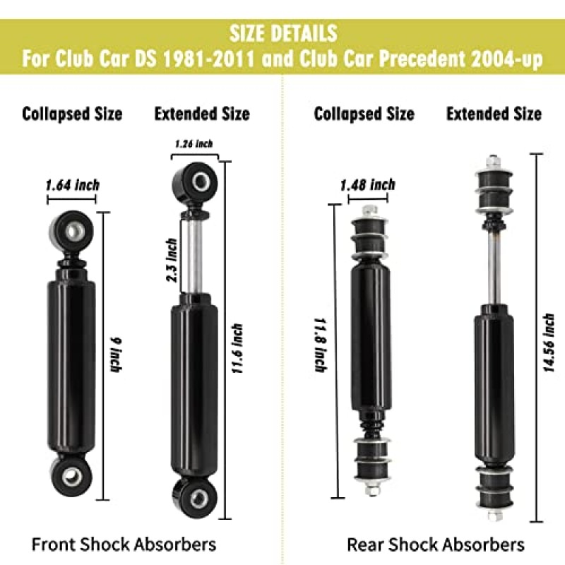 Club Car Precedent&Tempo 및 DS용 CLUBRALLY 전방 또는 후방 완충 장치 1014235 102588601 1027064-01 102588501