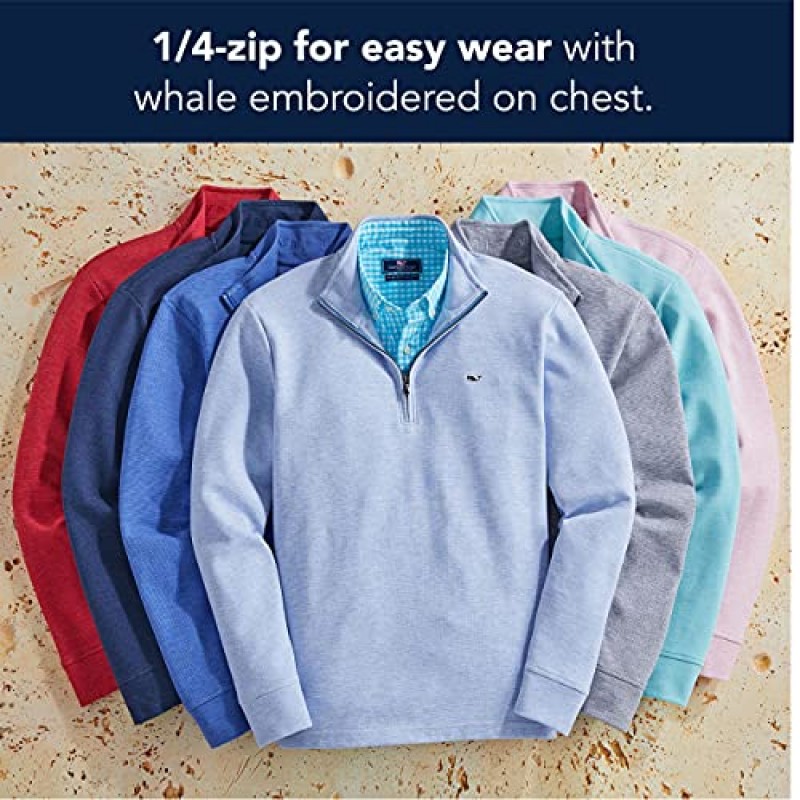 Vineyard Vines 남성용 솔트워터 쿼터 지퍼 풀오버 ​​스웨터