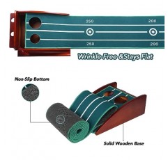 실내/실외용 GOLVKI 골프 퍼팅 매트, 볼 리턴 및 2홀 크기 훈련이 가능한 퍼팅 그린, 가정 및 사무실용 골프 연습 훈련 장비, 골프 선물 남성용 골프 액세서리
