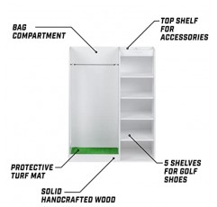GoSports 프리미엄 목재 골프 가방 정리함 및 보관함 - 스타일 선택
