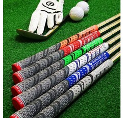 SAPLIZE 하이브리드 골프 그립(CL03) - 13개 세트, 로우 테이퍼 디자인, 크로스 코드 고무 기술, 6가지 색상 옵션, 표준/중형, 선택 가능한 업그레이드/디럭스 키트, 멀티컴파운드 골프 클럽 그립