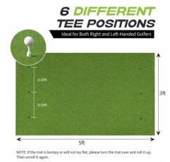Bltend 골프 매트, 골프 타격 매트 연습 야외 실내, 고무 티가 포함된 골프 인조 잔디 연습 매트, 골프 공 9개, 골프 티 8개, 개인용 골프 연습장 매트 - 5x4ft