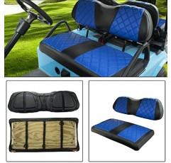 NOKINS 골프 카트 다이아몬드 시트 커버 키트, 클럽 카에 적합 EZGO Yamaha 일반 시트 쿠션, 총 손톱 사용 필요 없음, 골프 카트 비닐 시트 커버