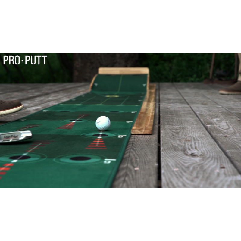 PRO PUTT 10피트 실내 퍼팅 그린(볼 리턴 포함) GBD 스포츠 - 퍼팅 매트 남성용 및 여성용 골프 선물 - 실내용 퍼팅 매트 - 골프 퍼팅 그린 실내 세트 - 골프 퍼팅 매트