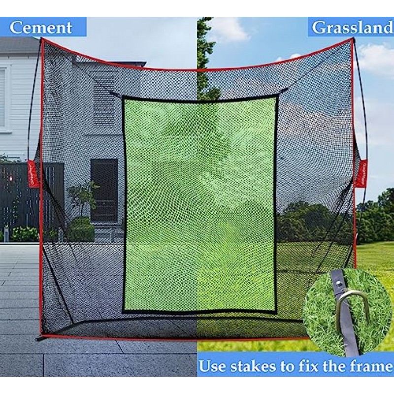 뒷마당용 Gagalileo 골프 타격 네트, 실내용 골프 네트, 10x8FT 골프 연습장, 캐리 백이 있는 골프 슈팅 네트 빠른 설정 헤비 듀티