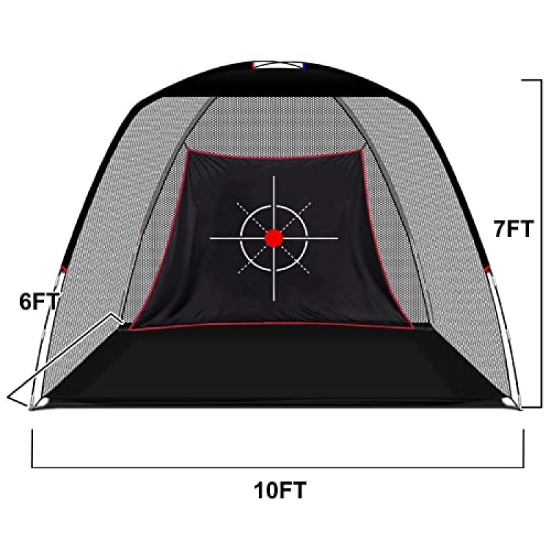 뒷마당용 Sharellon 골프 연습 네트, 휴대용 가방 및 타겟 천이 포함된 골프 타격 네트, 실내 또는 실외 사용을 위한 홈 스윙 훈련 보조 장치에서 골프 네트