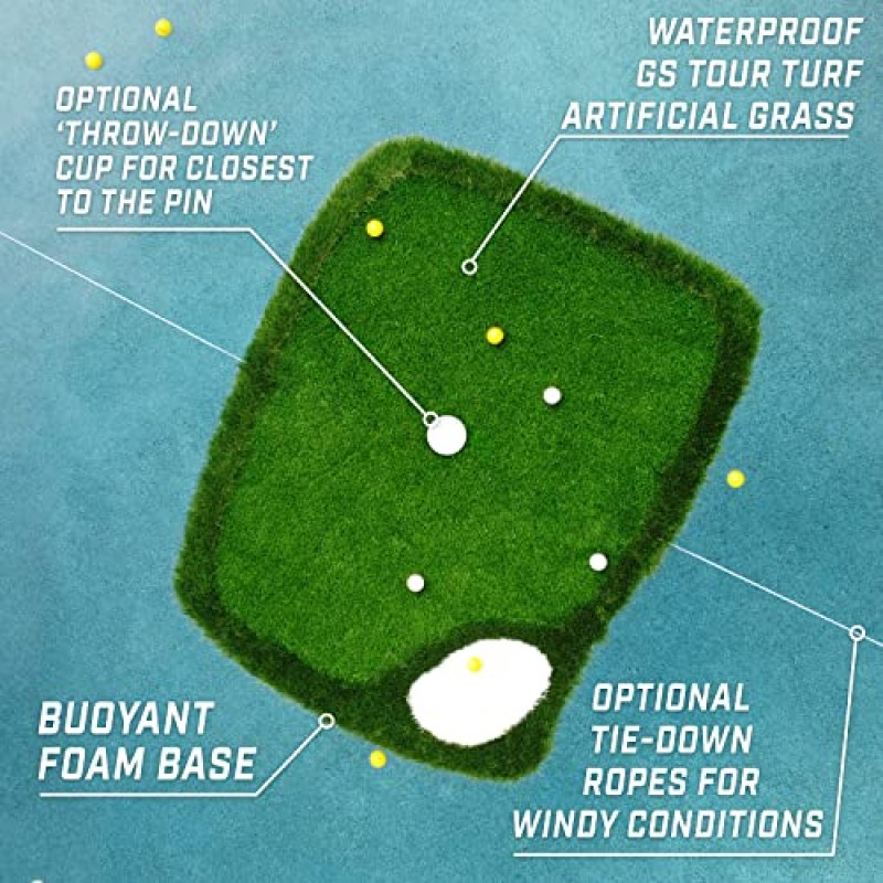 GoSports 스플래시 칩 프로 플로팅 골프 그린, 폼 볼 24개 및 타격 매트 - 사이즈 선택