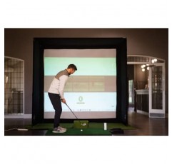 GolfBays 골프 시뮬레이터 인클로저, 6가지 크기, 가정용 및 상업용 실내 골프 시뮬레이터, HD 임팩트 스크린 포함, 모든 골프 실행 모니터와 함께 사용하기에 적합