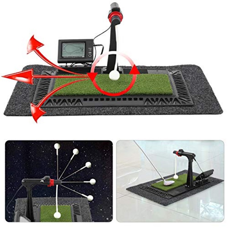 골프 연습 장비, 가정용 실내 디지털 운동기 골프 스윙 연습 트레이너 보조 휴대용 골프 스윙 그루버 타격 트레이너 연습 매트 음성 트레이너 세트