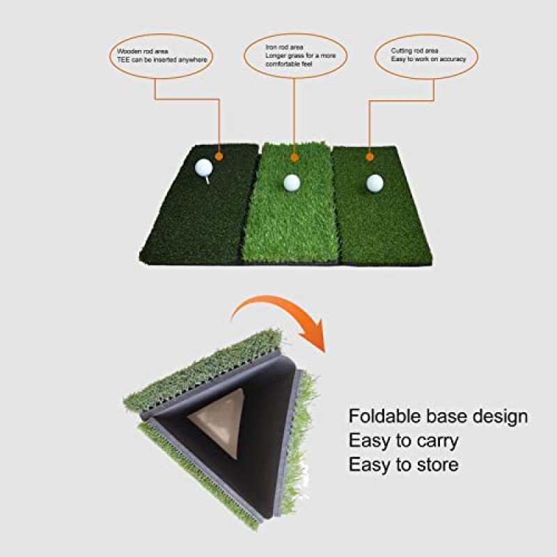골프 타격 매트, 골프 연습 매트 접이식 다기능 3 잔디 콤보 단열 3 in 1 가정용