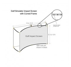 TheTerakart 골프 임팩트 스크린 - 곡선형 자립형 실내 프레임, 25mm 프레임 코너, 시뮬레이터 프로젝션 스크린(코너만 해당)