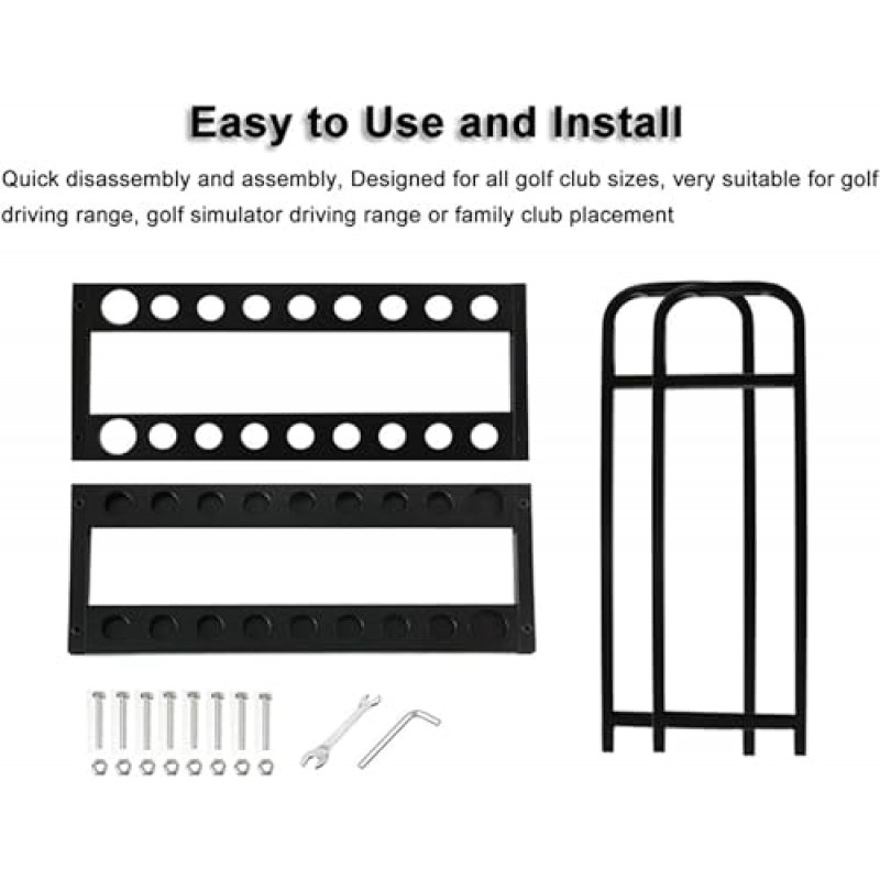블랙 골프 클럽 주최자 선반, 실내 실외용 휴대용 금속 골프 클럽 디스플레이 스탠드 랙, 18로드 골프 퍼터 홀더