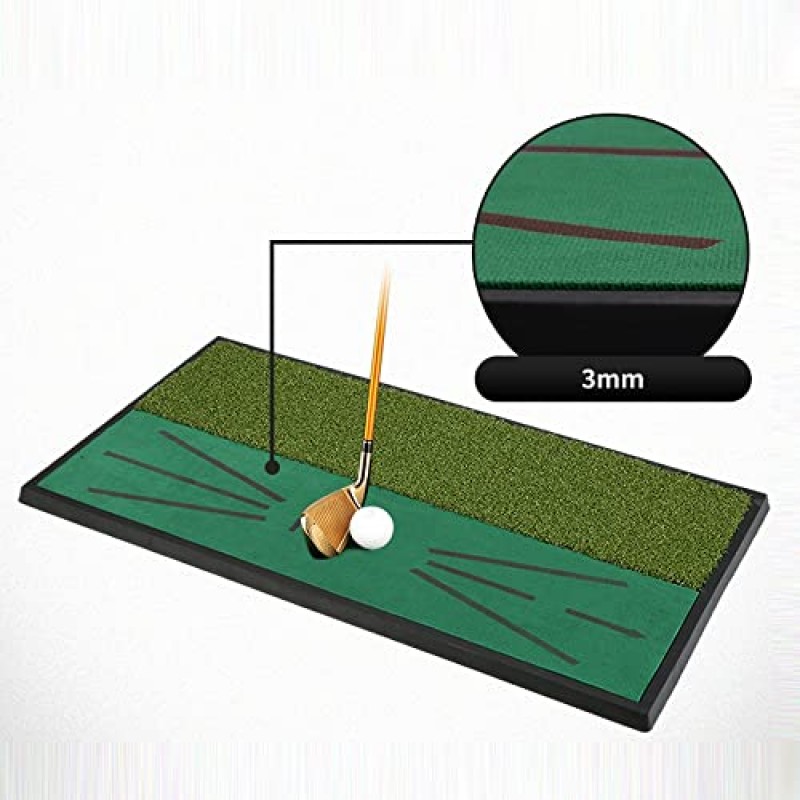 골프 타격 매트 2 in 1, 보조 라인 트랙 디스플레이가 있는 벨벳 골프 쿠션, 골프 스윙 감지 패드, 골프 스트라이크 매트, 휴대용 골프 연습 매트