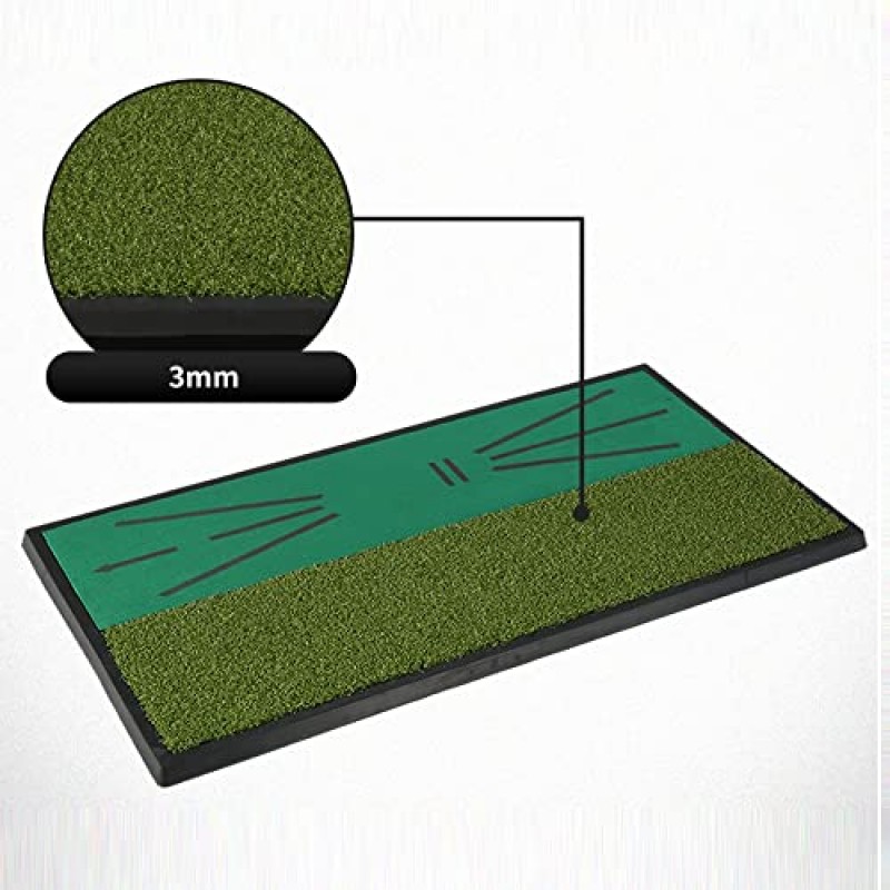 골프 타격 매트 2 in 1, 보조 라인 트랙 디스플레이가 있는 벨벳 골프 쿠션, 골프 스윙 감지 패드, 골프 스트라이크 매트, 휴대용 골프 연습 매트