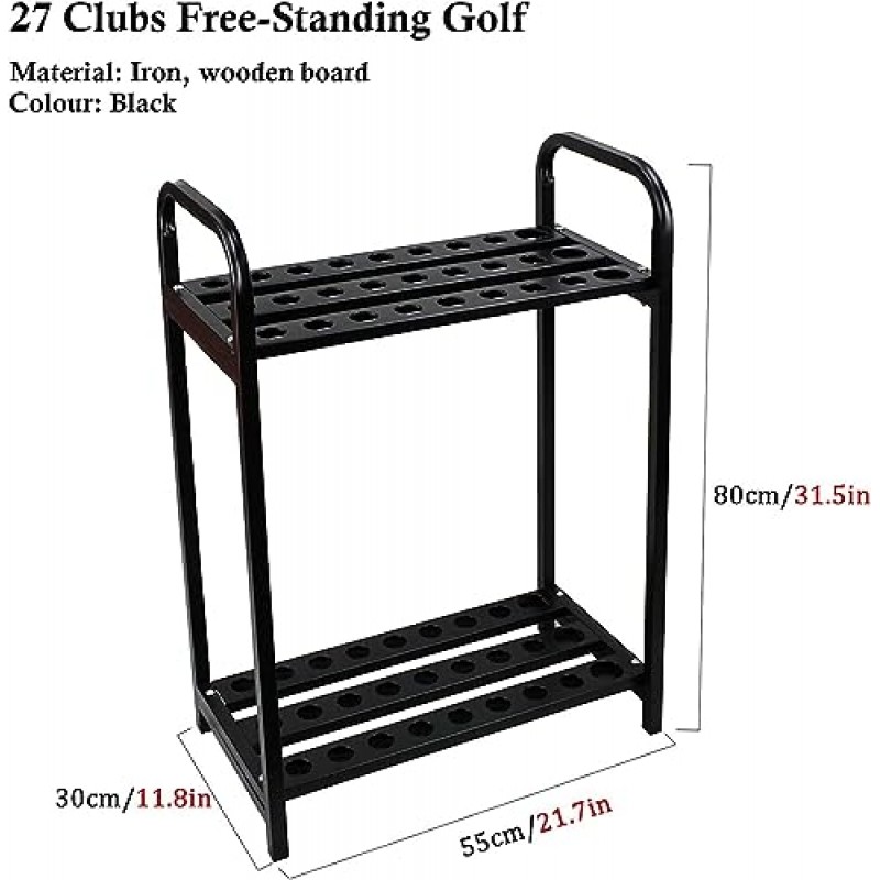 EXOGUN 골프 클럽 주최자, 27 홀 골프 클럽 디스플레이 골프 퍼터 랙 홀더, 금속 골프 클럽 선반 보관 스탠드 코스 연습 용품