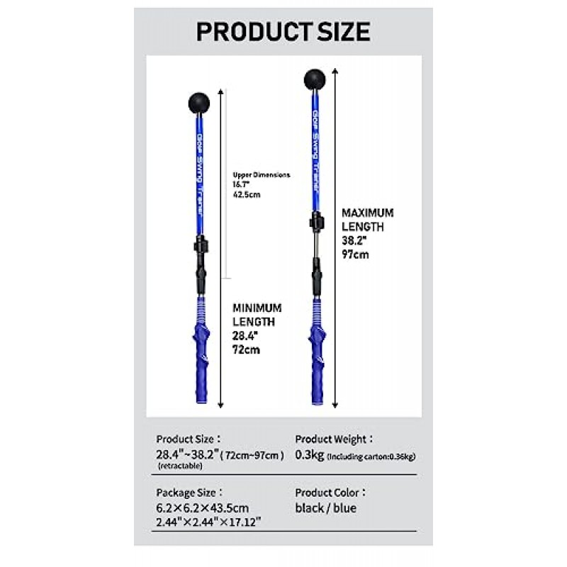 HOSAIR 골프 교정기 접이식 동작 교정기 텔레스코픽 스윙로드 보조 장치 골프 훈련 장비, 골프 스윙 트레이너 보조, 야외 골프 선물용 스윙 평면 교정기