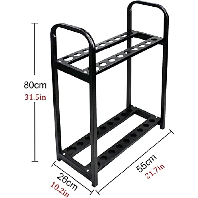 Bsetain 골프 클럽 랙, 18 홀 골프 클럽 디스플레이, 금속 골프 클럽 스탠드 주최자, 실내 실외용 디스플레이 선반 골프 클럽 보관 랙