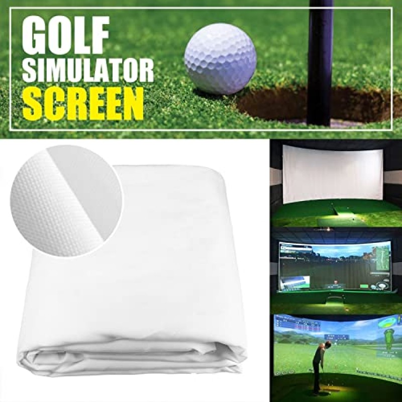 QCHIAN 골프 시뮬레이터 임팩트 스크린 디스플레이, 휴대용 프로젝터 스크린 반사 직물 천, 골프 훈련용 골프 공 프로젝션 스크린(118