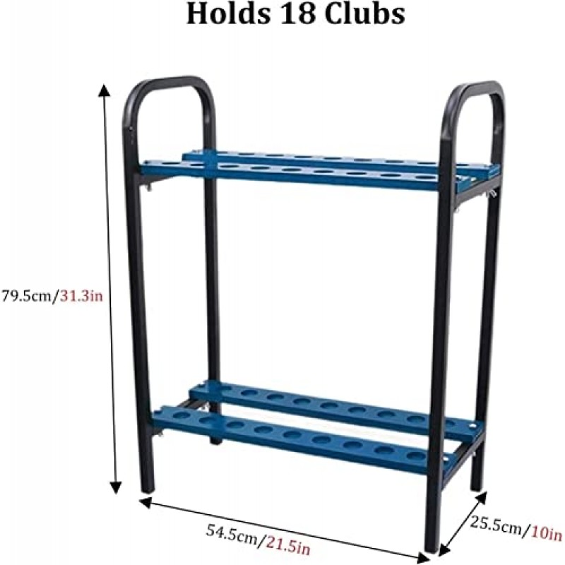 Katzowen 골프 클럽 주최자 퍼터 홀더, 내구성이 뛰어난 금속 골프 클럽 디스플레이 스탠드 랙 보관함 18 퍼터 클럽, 블루