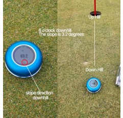 ARCADDY 디지털 골프 퍼팅 그린 리더-휴대용 퍼팅 조준점 브레이크 포인트 보조-실시간 풍속 방향 표시