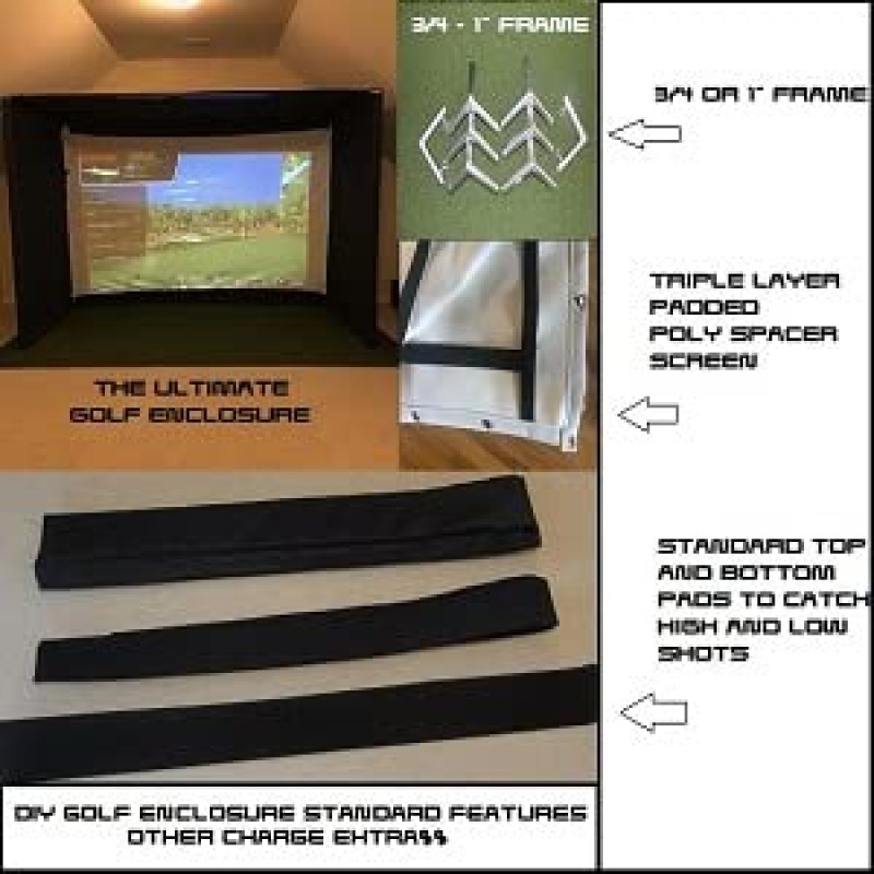 골프 케이지-패딩-DIY-프리미엄 폴리 스페이서 골프 스크린-미국 제작(120x96x60)