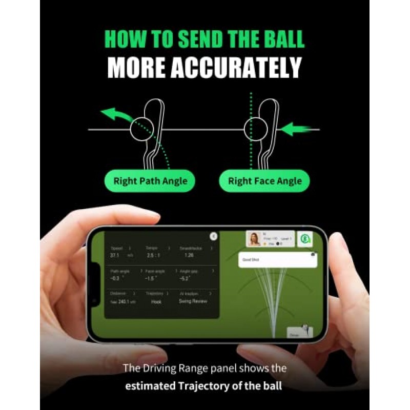 SMARTGOLF AI-X 골프 시뮬레이터 | 중급 및 고급 골퍼를 위한 골프 스윙 트레이너 | 스윙 속도 및 스윙 정확도 분석 | 일체 포함. 보컬 가이드 코칭 | Bluetooth를 통한 분석기 앱