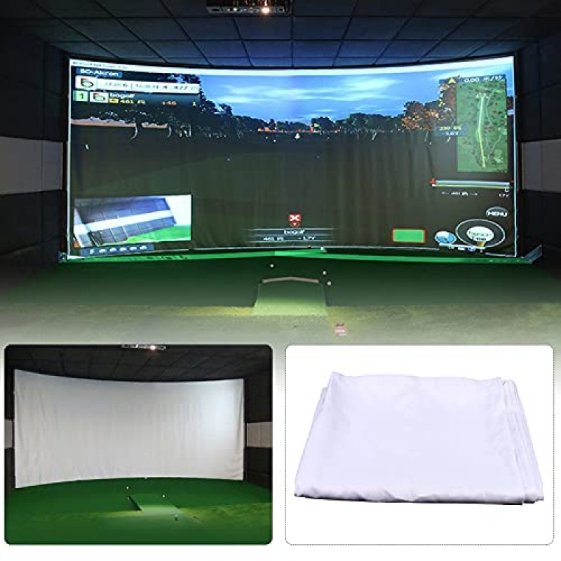 BRICZUNA 3*2m/10*7ft 골프 시뮬레이터 임팩트 스크린 디스플레이, 14pcs 그로밋 구멍 포함, 실내 홈 초보자 골프 훈련을 위한 대형 프로젝션 스크린