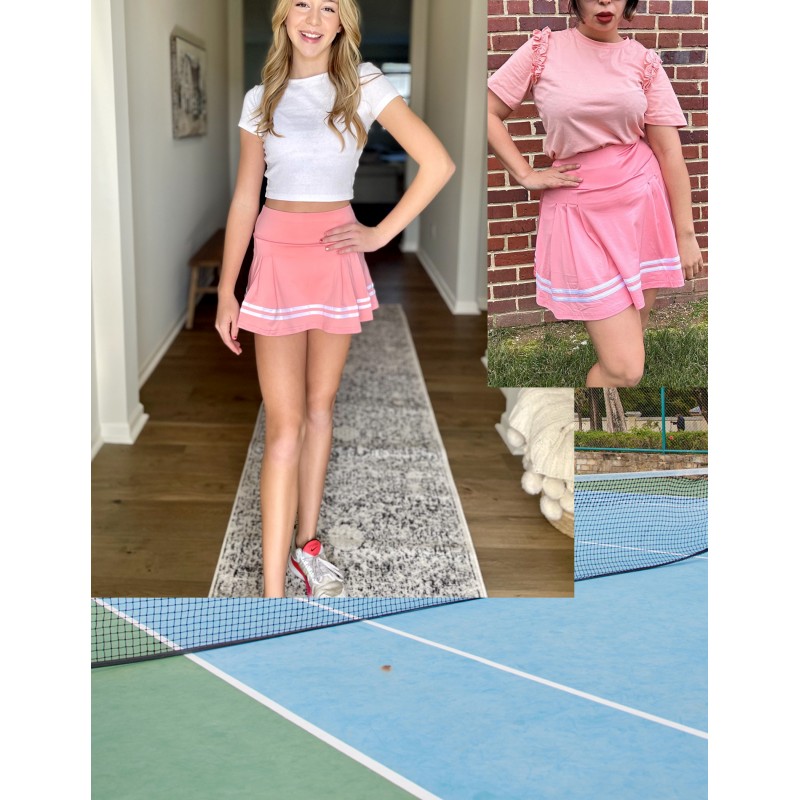 Pinspark Pleated 테니스 스커트 여성 운동 골프 Skort Activewear 내장 반바지 스포츠 복장 운동 러닝 미니 스커트