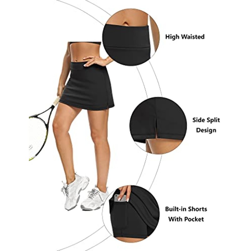 LouKeith 테니스 스커트 여성용 골프 운동용 Activewear Skorts 미니 여름 운동 러닝 반바지(포켓 포함)