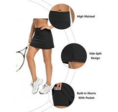 LouKeith 테니스 스커트 여성용 골프 운동용 Activewear Skorts 미니 여름 운동 러닝 반바지(포켓 포함)