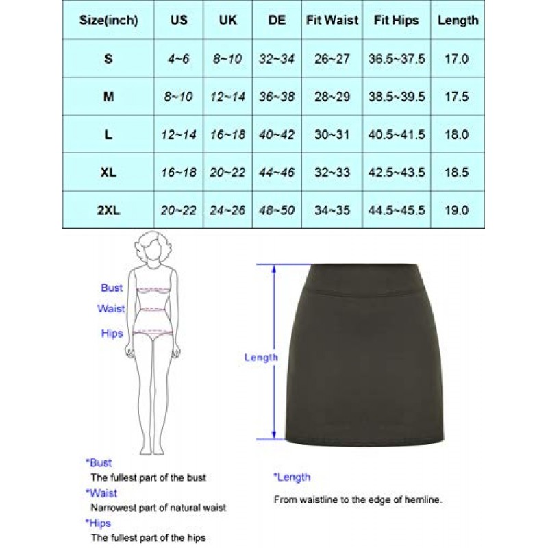 JACK SMITH 여성용 운동용 Skort 백 플리츠 허리 신축성 있는 스포츠 A라인 스커트(포켓 포함)