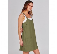 Prinbara 여성 2023 여름 민소매 미니 드레스 캐주얼 짧은 Sundress 운동 테니스 운동 Onesie 주머니 포함