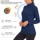 MAGCOMSEN 여성용 셔츠 긴 소매 1/4 지퍼 UPF50 + UV 자외선 차단 빠른 건조 운동 하이킹 운동 셔츠 래쉬 가드