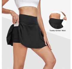 GGOV Womens Flowy 테니스 골프 스커트 내장 반바지 활성 운동 운동 스포츠 운동 착용 스커트 여성용 Skorts