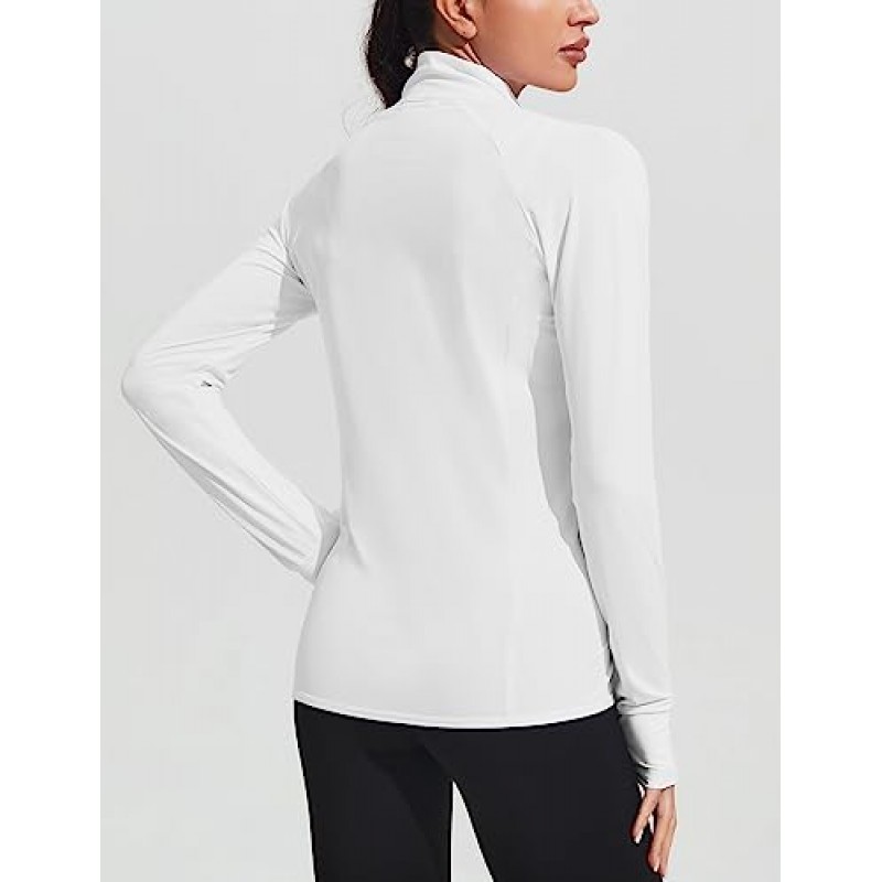 COOrun 여성용 UPF 50+ 자외선 차단 까마귀 자켓 긴 소매 후드 액티브 셔츠 야외 하이킹 성능