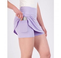Real Essentials 4 팩: 여성용 액티브 Skort 가볍고 편안하고 통기성이 뛰어난 테니스 골프 스커트(플러스 사이즈로 구매 가능)
