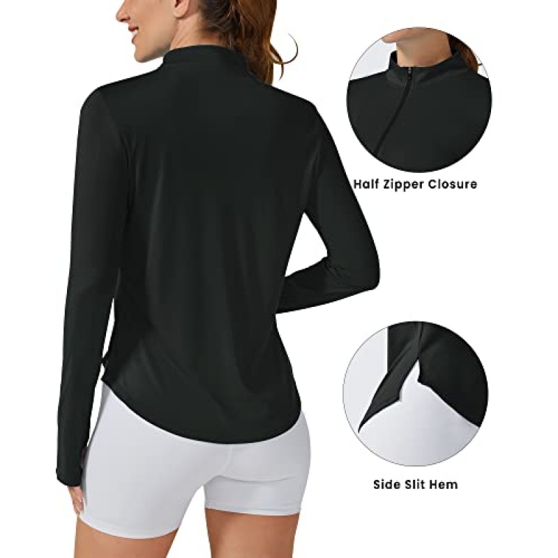 G4Free Womens UPF 50+ Sun Shirts 경량 속건성 긴 소매 운동 탑 경량 러닝 풀오버