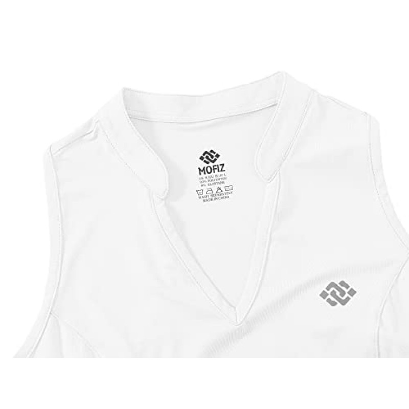 MoFiz 여성 Racerback 민소매 골프 폴로 셔츠 v 넥 칼라리스 테니스 러닝 탱크 탑 Quick Dry Athletic Casual