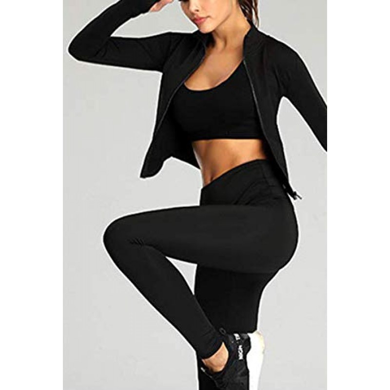 Lvient Womens 경량 풀 지퍼 러닝 트랙 재킷 운동 엄지 구멍이 있는 슬림핏 요가 스포츠웨어