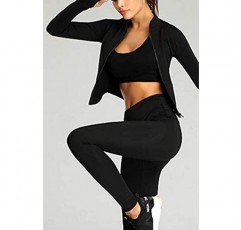 Lvient Womens 경량 풀 지퍼 러닝 트랙 재킷 운동 엄지 구멍이 있는 슬림핏 요가 스포츠웨어