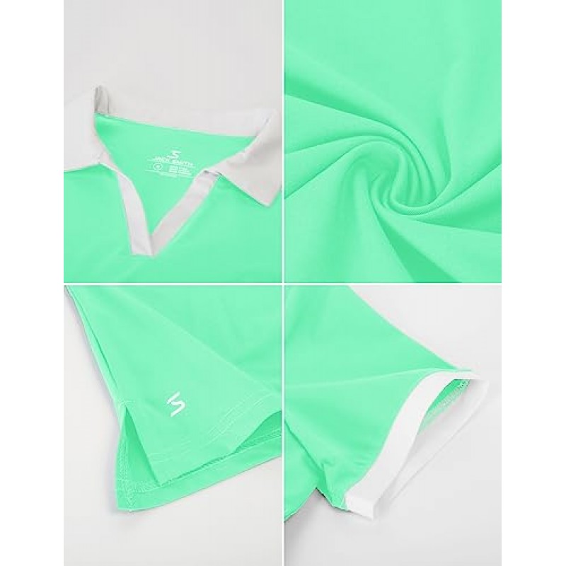 JACK SMITH 여성용 골프 셔츠 UPF 50+ 경량 속건성 폴로 셔츠 반소매 테니스 탑 야외 S-XXL