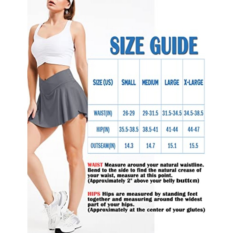 STARBILD 여성용 테니스 스커트 포켓 포함 반바지 운동 골프 Skorts Activewear 러닝 운동 스포츠 스커트