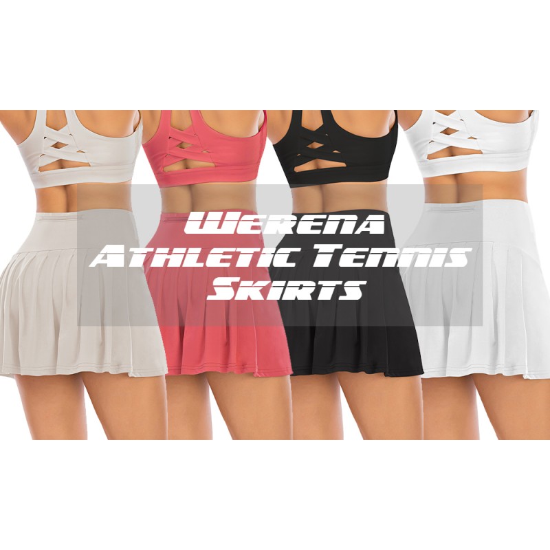 여성용 Pleated 테니스 스커트 포켓 반바지가있는 하이 웨이스트 운동 골프 Skorts Running Workout Clothes