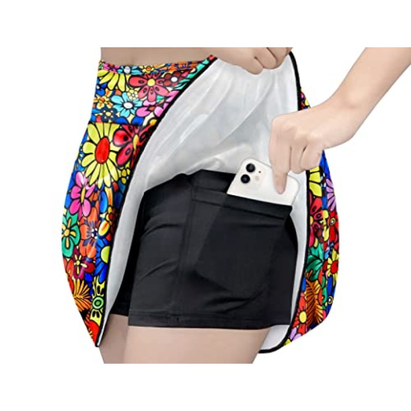 Gnainach Girls Skorts 하이 웨이스트 운동 스커트 (반바지 포함) 청소년을위한 신축성있는 Activewear Kids Performance Tennis