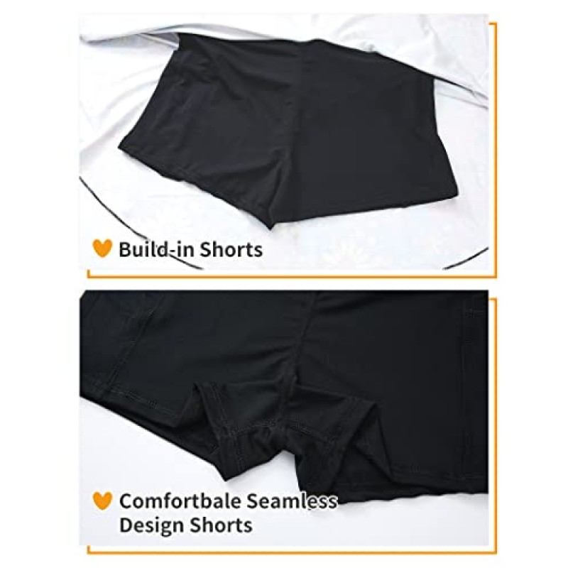 Gnainach Girls Skorts 하이 웨이스트 운동 스커트 (반바지 포함) 청소년을위한 신축성있는 Activewear Kids Performance Tennis