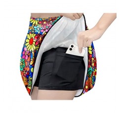 Gnainach Girls Skorts 하이 웨이스트 운동 스커트 (반바지 포함) 청소년을위한 신축성있는 Activewear Kids Performance Tennis