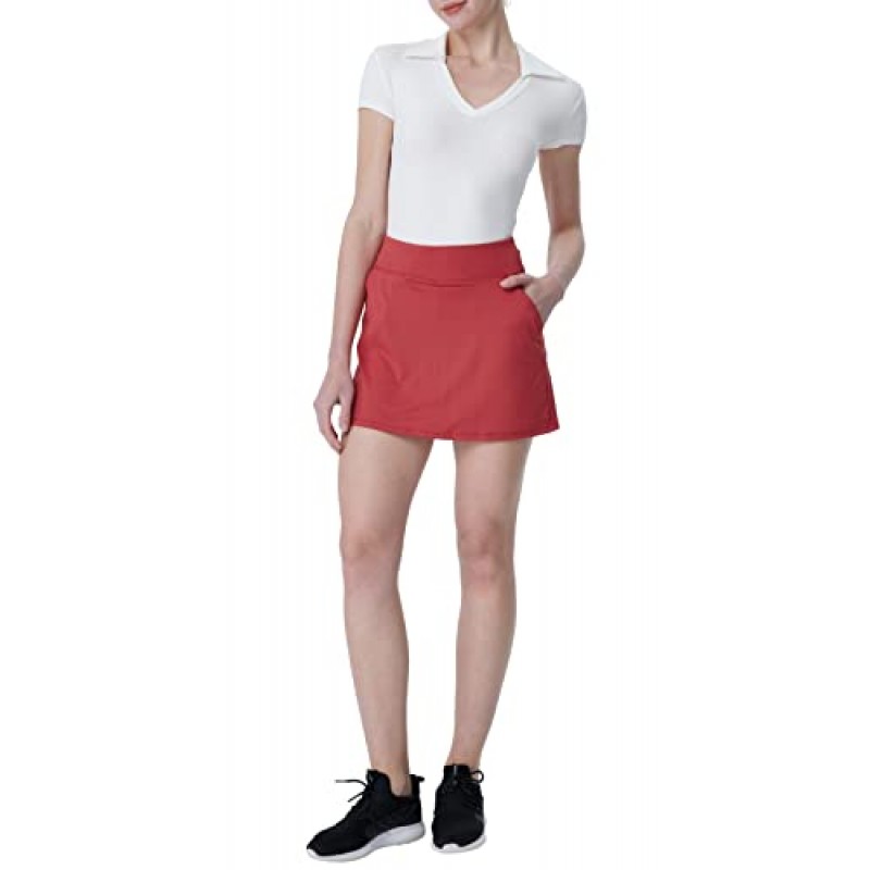 Cityoung 여성용 액티브 골프 Skort with Pockets 운동 달리기 테니스 운동 스포츠 스커트