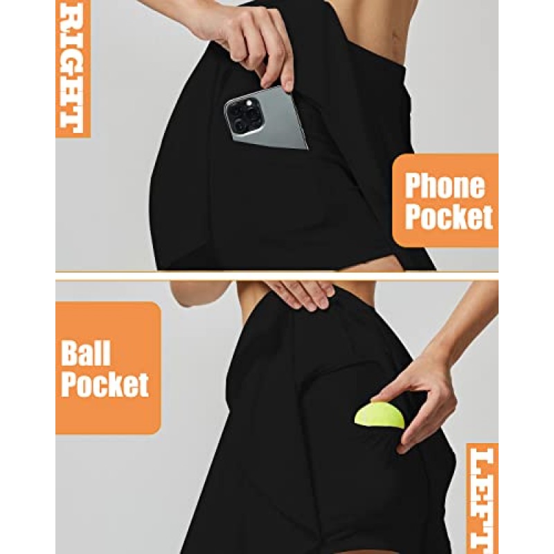 Pungkbungk 여성용 테니스 플리츠 스커트 골프 운동 Activewear Skorts 미니 레이어드 여름 운동 러닝 반바지